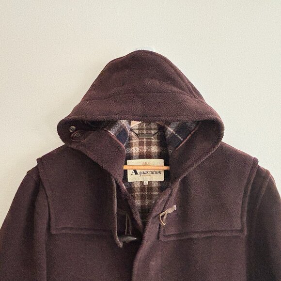 Aquascutum London Brown Duffle Coat/  Overcoat Buckle Full Zip - M-L - Picture 3 of 14